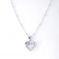 92.5 Sterling Silver Fancy Heart-in Pendant for Women's